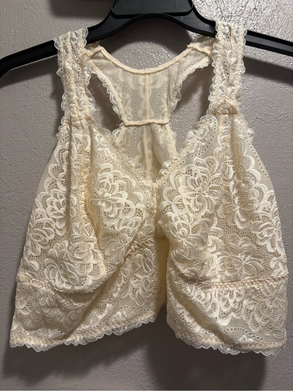 torrid Cream Floral Lace Racerback Bralette